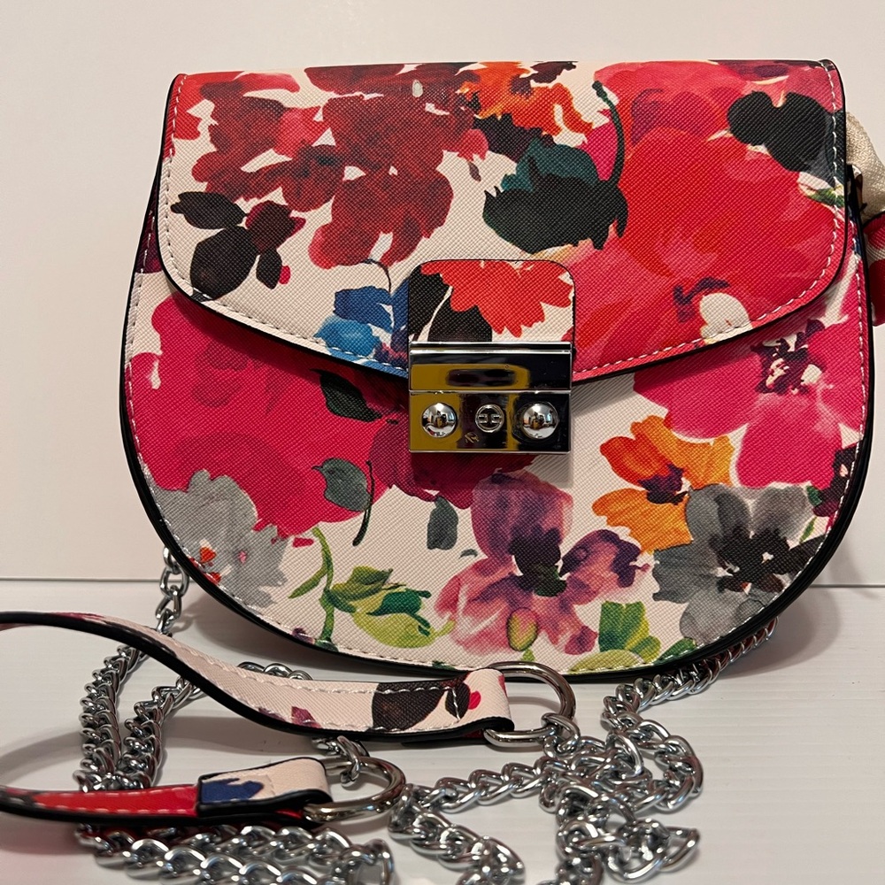 Floral Crossbody Bag with Chain Strap